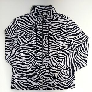 zebra print  jacket size Medium